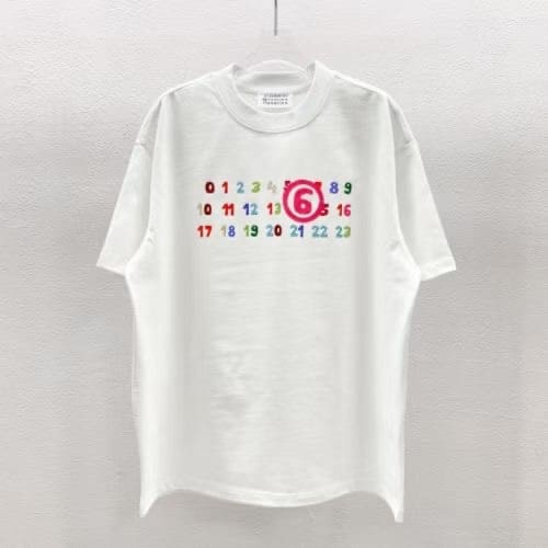 ma*s*n Ma*i*la mm6 color letter print heavyweight cotton t-shirt