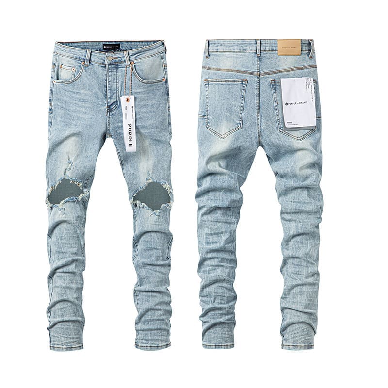 pu*re b*and high street hole & patch straight jeans retro style