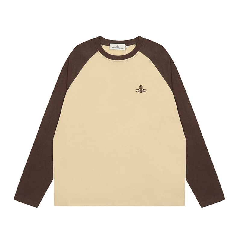 u1u1enne westwood splash-ink embroidered long sleeve t-shirt for men and women