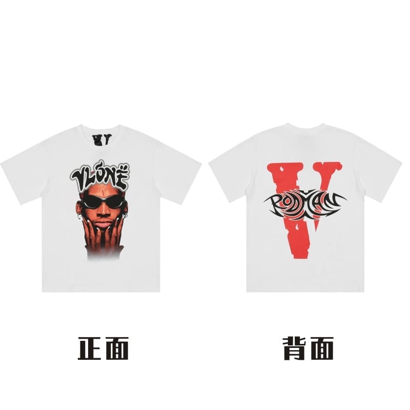 VLONE Large V Short Sleeve T-Shirt High Street Spring Summer Casual Wear