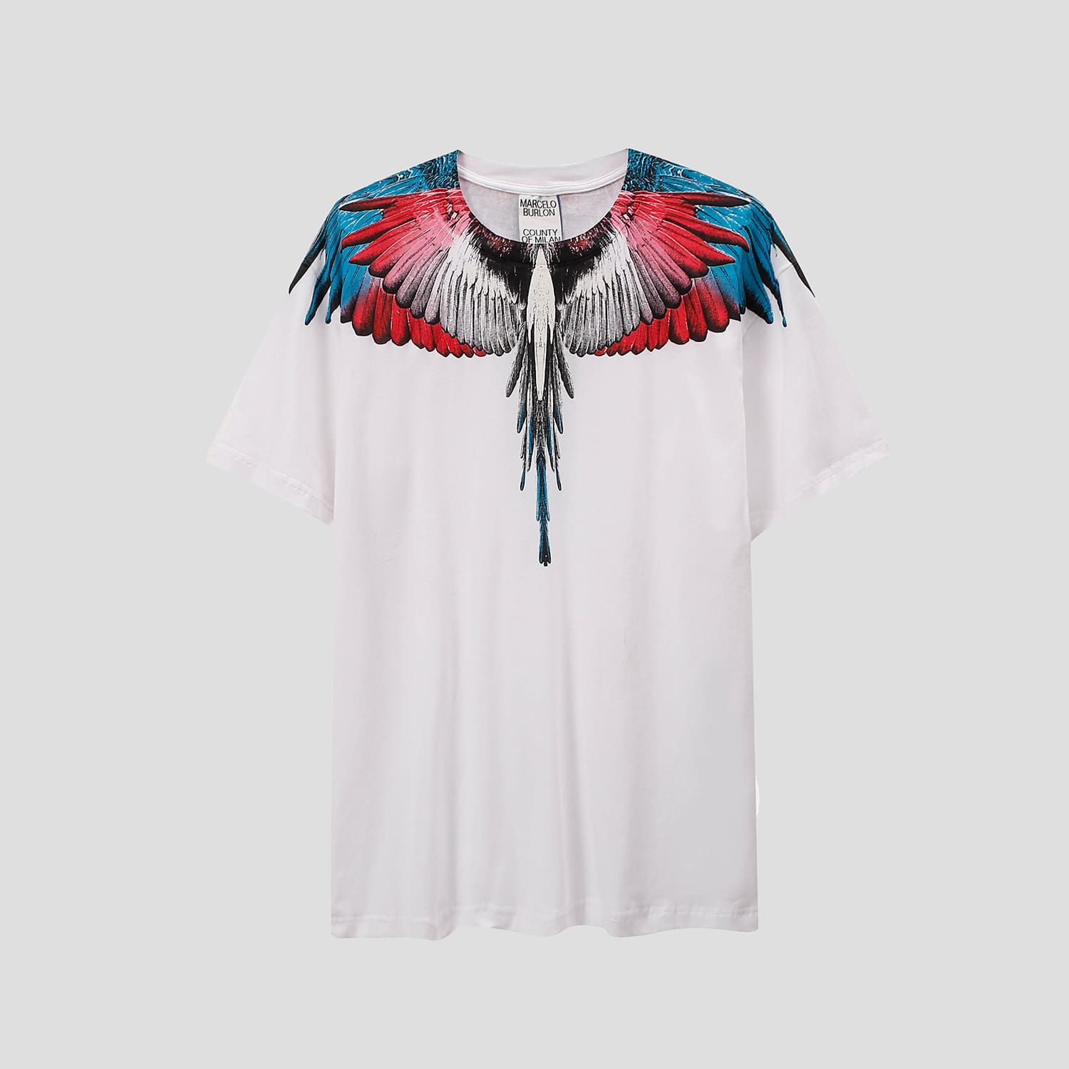 Marcelo Burlon Python Lion’s Head Feather T-Shirt Summer Couple Wear