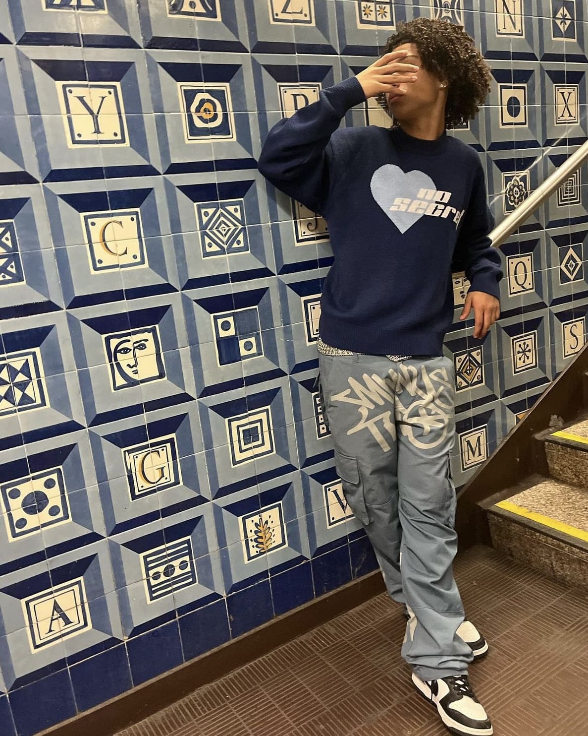 Minus Two Cargo Pants Casual Straight-Leg Loose Fit Hip Hop Star Style E