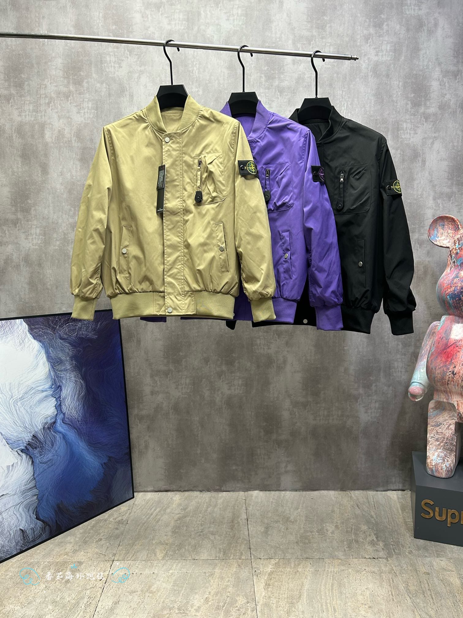 Stone Island 23SS Pilot Stand Collar Baseball Jacket for Men and Women