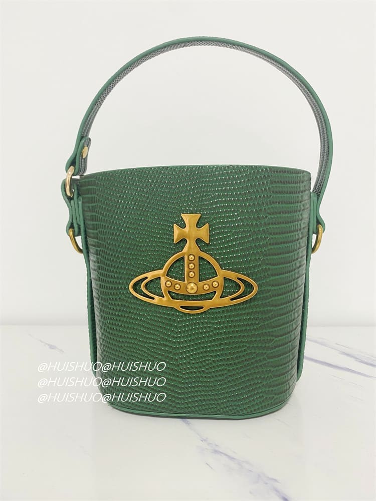 u1u1enne westwood crocodile pattern baguette shoulder bag saturn chain design