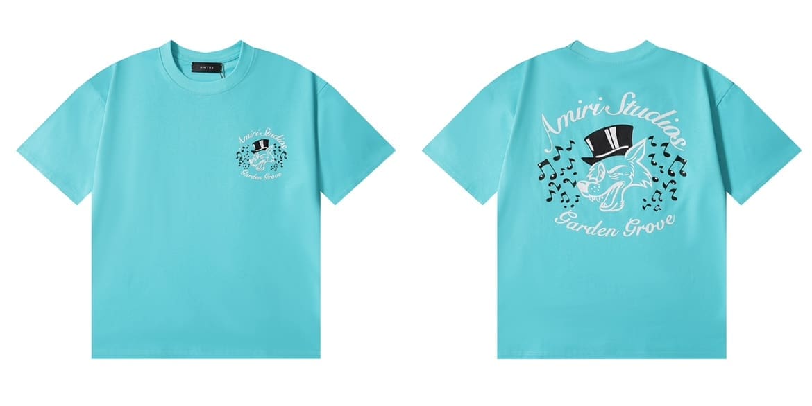 Amiri Fashion Solid Color High Street T-Shirt Retro Loose Fit A