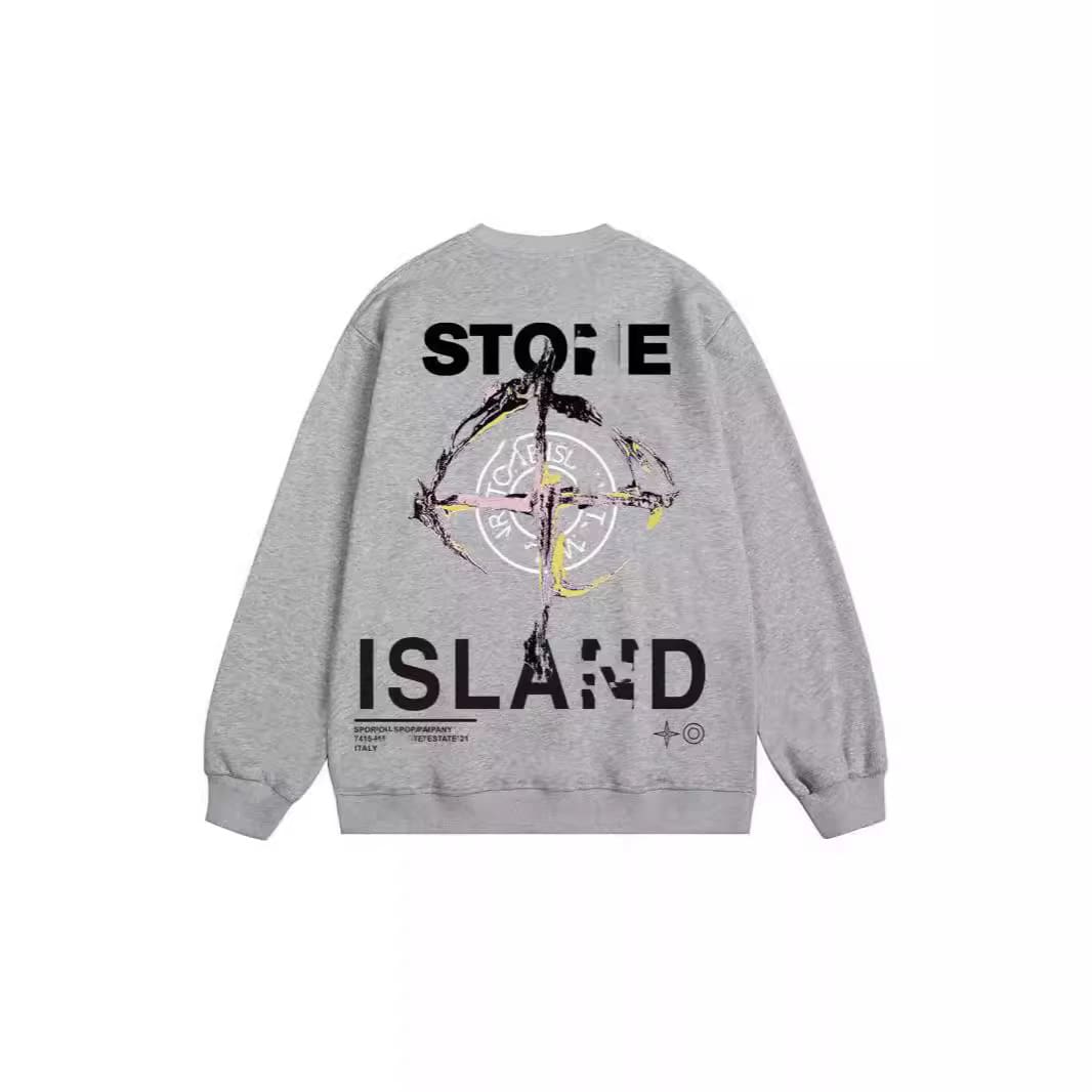 Stone Island Terry Sweater Casual Round Neck Logo Design