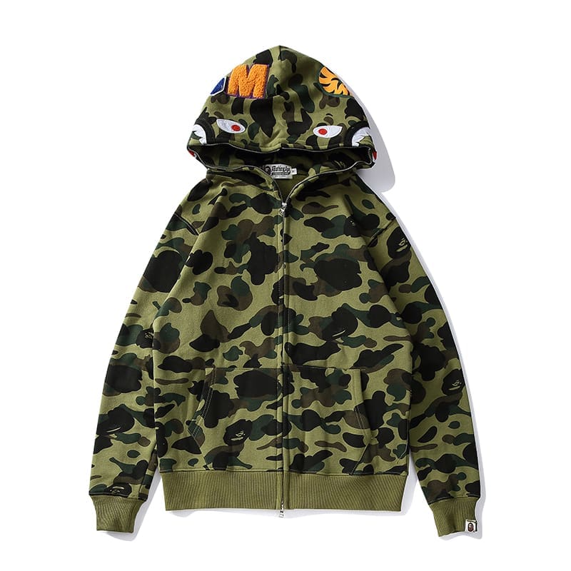 AAPE Ape Head Camouflage Zip Hoodie for Men and Women