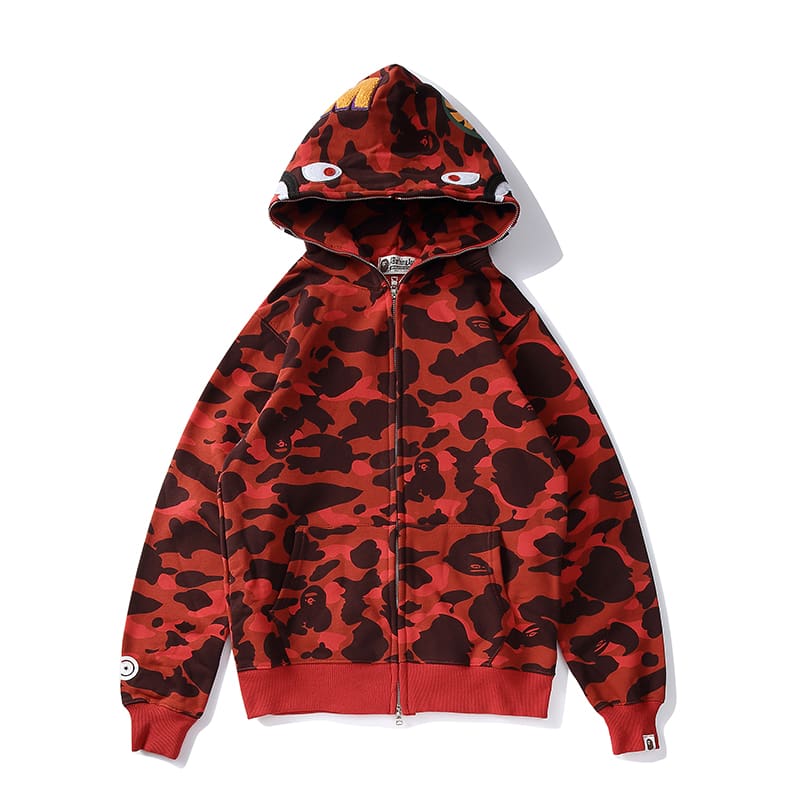 AAPE Ape Head Camouflage Zip Hoodie for Men and Women