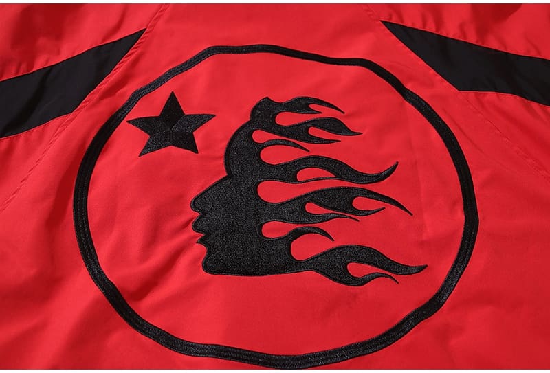 H*lst*r american high street retro trendy contrast color stitching embroidered logo zipper coat and trench coat