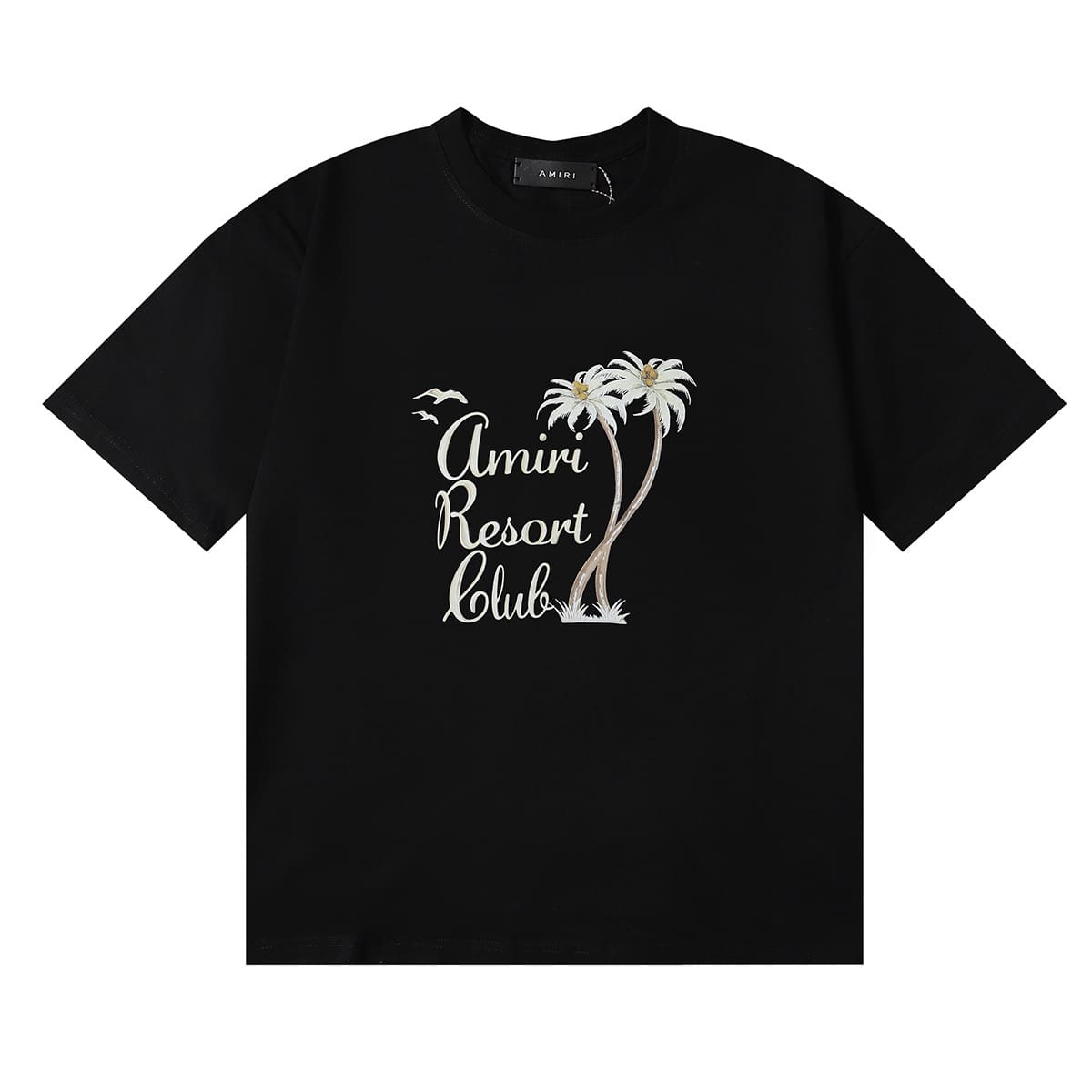 Amiri Fashion Solid Color High Street T-Shirt Retro Loose Fit 2