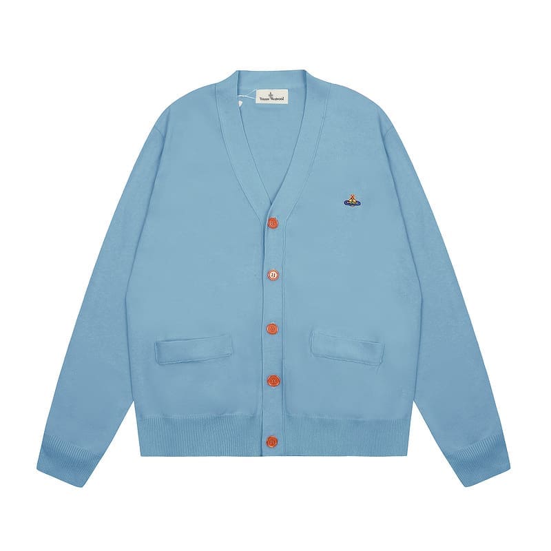 u1u1enne westwood saturn embroidery loose knitted cardigan sweater for spring and autumn