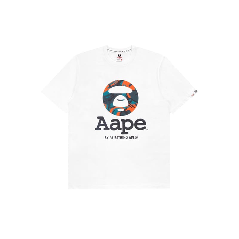 AAPE Camouflage Letter Print Loose Short Sleeve T-Shirt for Men and Women