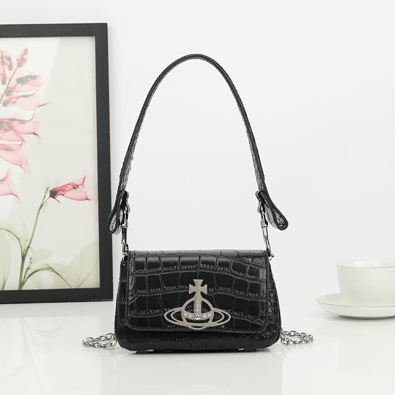 u1u1enne westwood crocodile pattern small square bag saturn chain shoulder bag