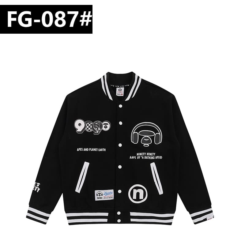 AAPE Military Style Baseball Jacket for Men and Women