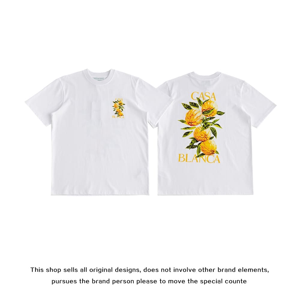 FOG Amiri Casablanca Printed Loose Crew Neck T-Shirt High Street Style