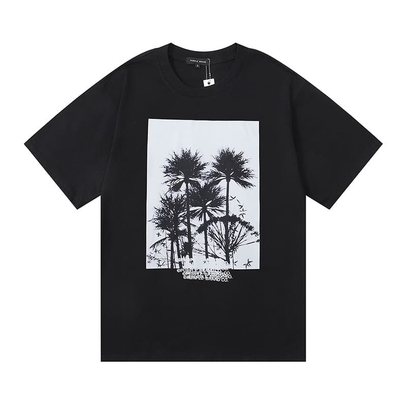 vlone fog pu*re b*and oil painting print t-shirt for men