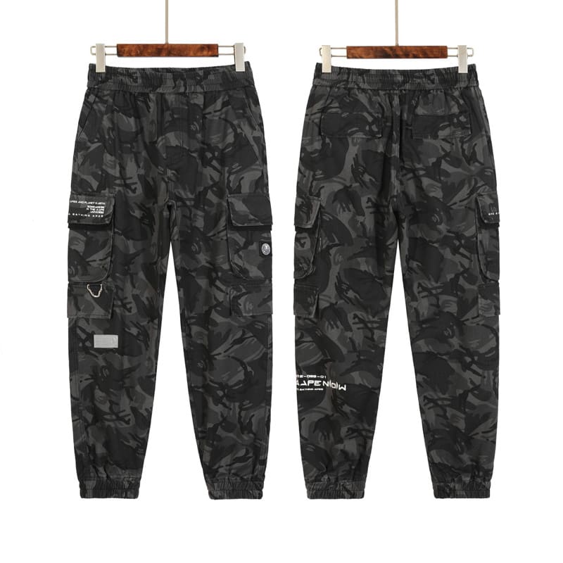 AAPE Camouflage Multi-Pocket Cargo Pants for Men and Women