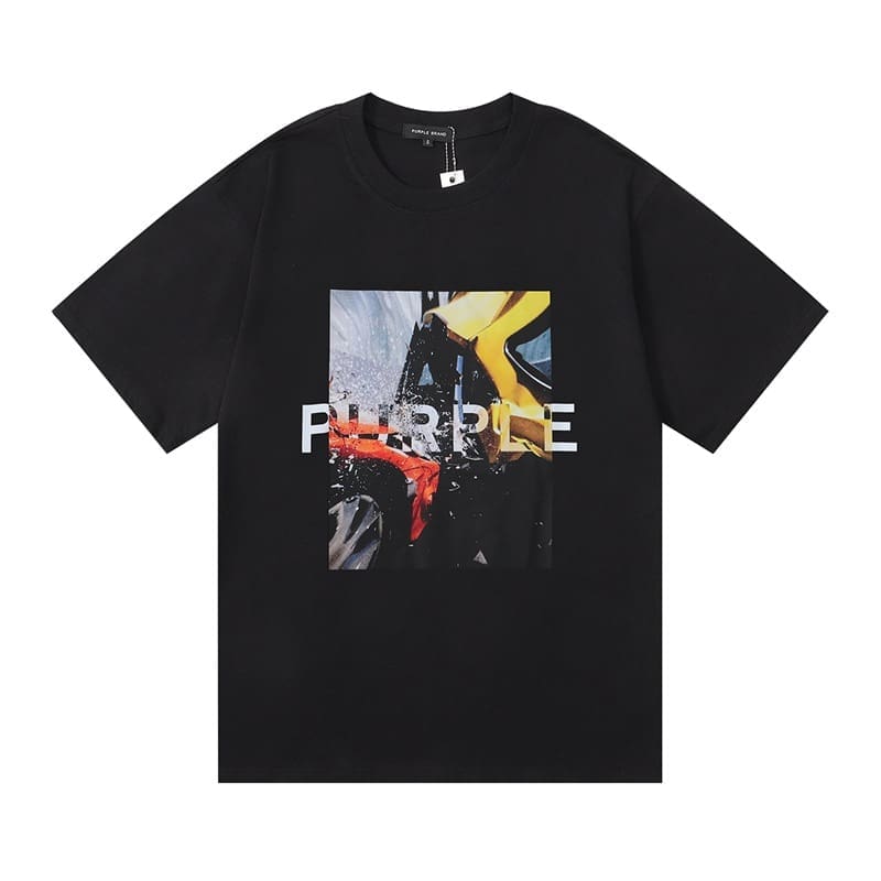 pu*re b*and loose cotton t-shirt round neck short sleeves for men