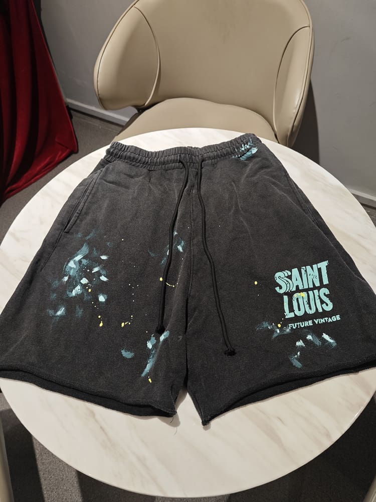 saint L**is splash-ink vintage washed vtg short sleeve t-shirt for men and women