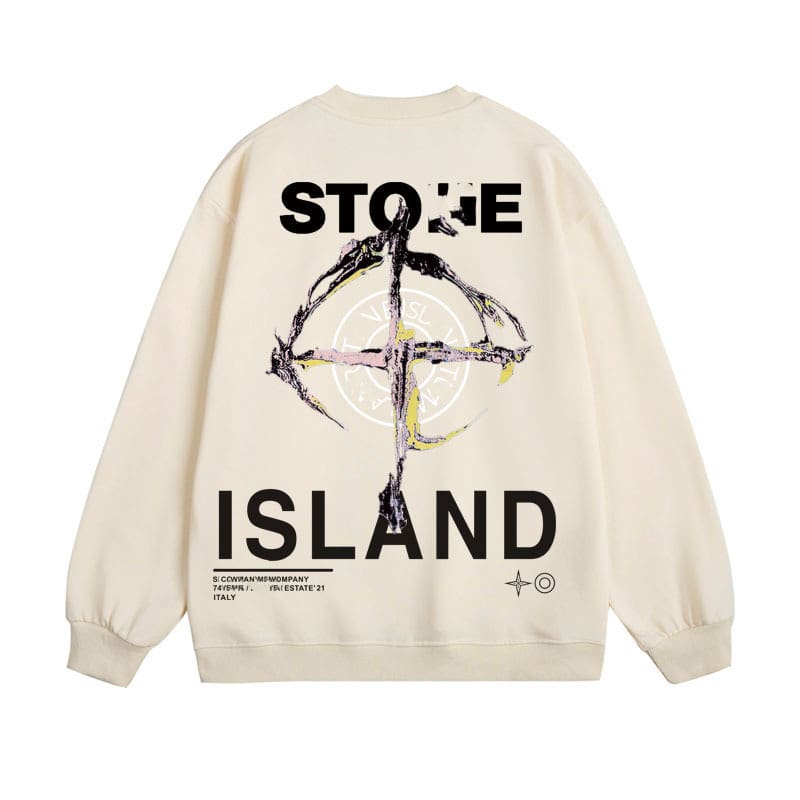 Stone Island Terry Sweater Casual Round Neck Logo Design