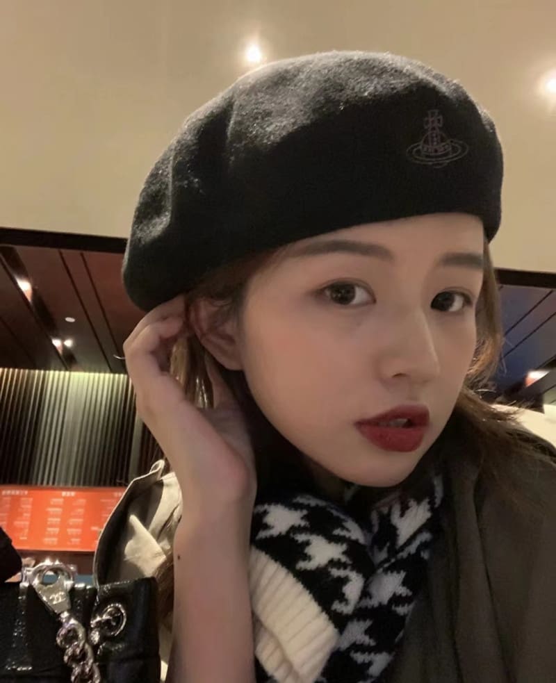 u1u1enne westwood beret wool retro painter hat for women