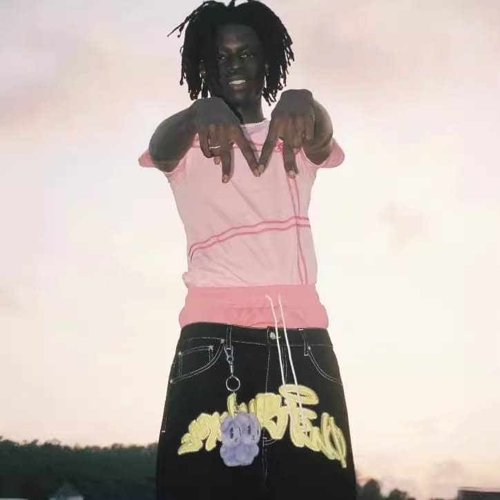 Minus Two Embroidered Denim Shorts Straight Leg Streetwear