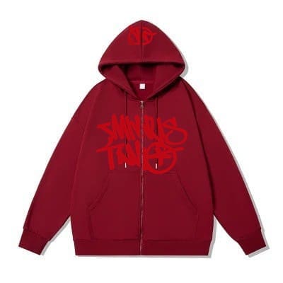 Minus Two Printed Cardigan Plus Size Hip Hop Zipper Jacket