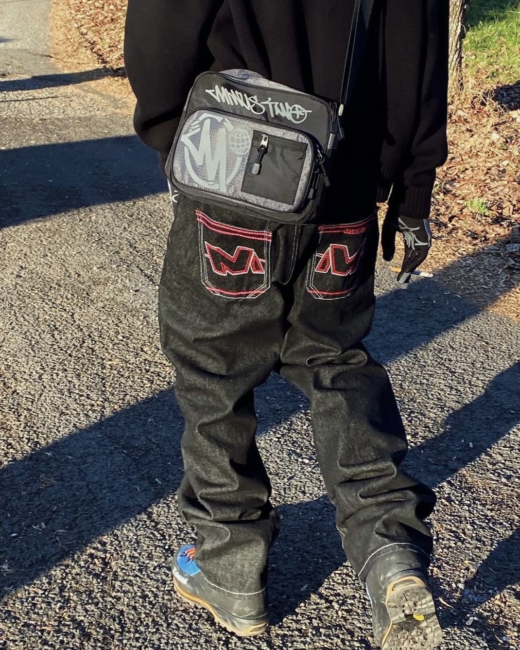 Minus Two Crossbody Bag Small Casual Hip Hop Street Style