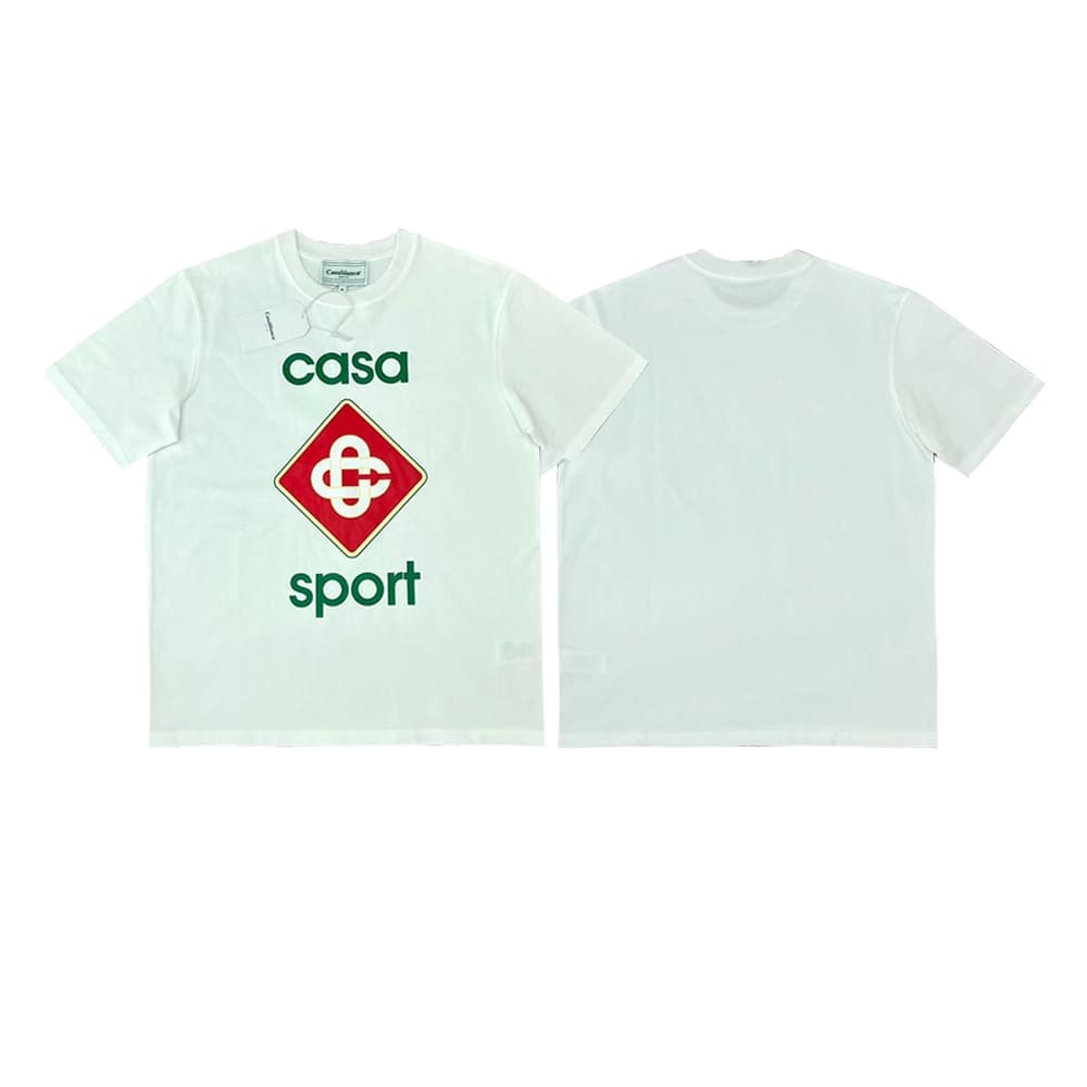 FOG AMIRI CASABLANCA Printed Pattern Loose Round-Neck Short-Sleeve T-Shirt for Men and Women