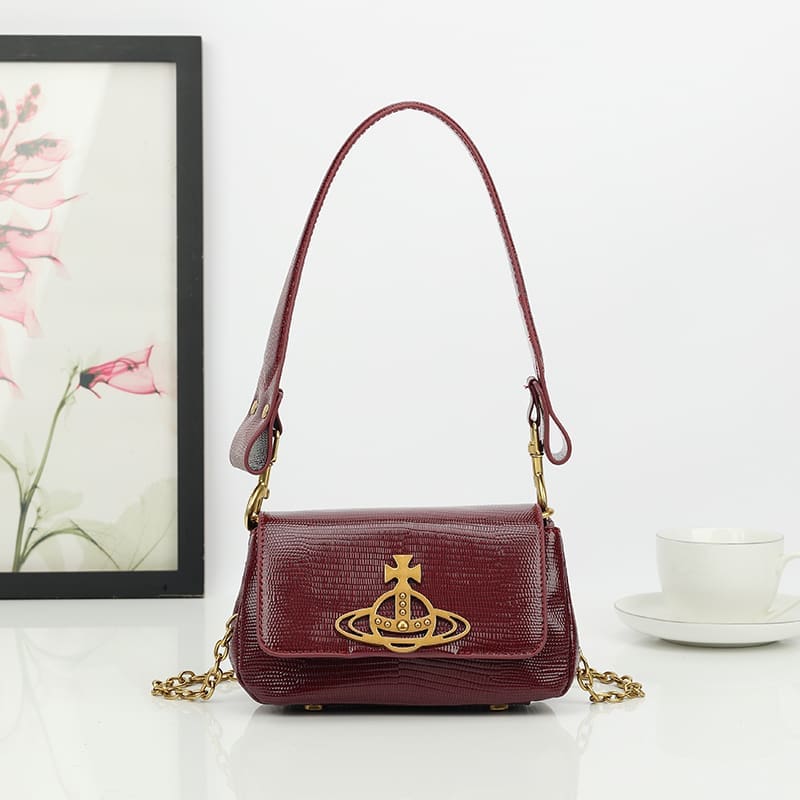 u1u1enne westwood crocodile pattern small square bag saturn chain shoulder bag