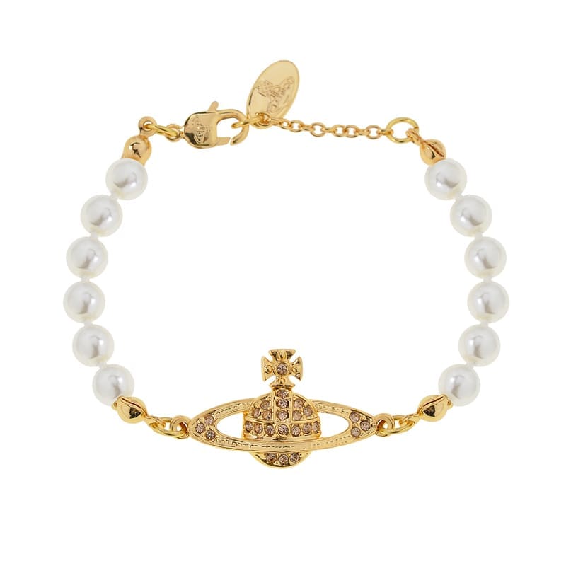 u1u1enne westwood 6-layer pearl saturn bracelet