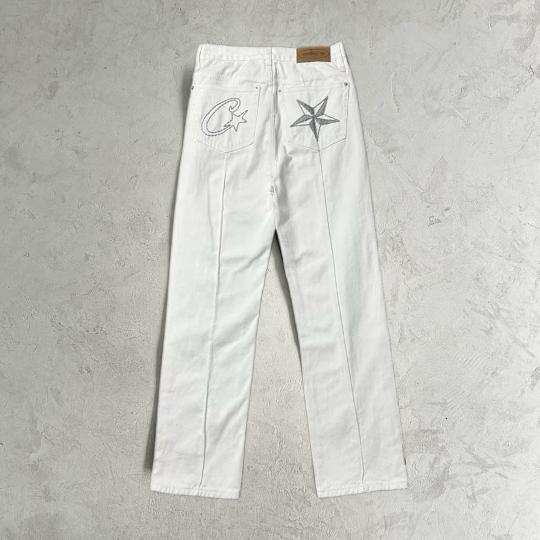 Corteiz Denim Coat and Trousers Suit Loose Casual Star Style