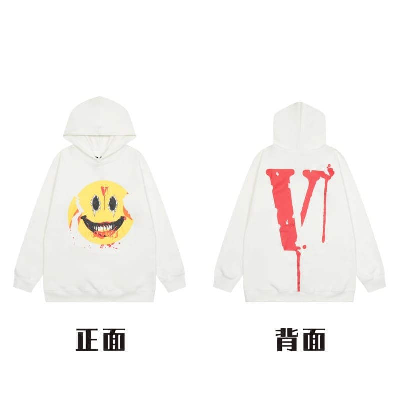 VLONE Large V Hooded Sweater Retro Pullover for Men and Women