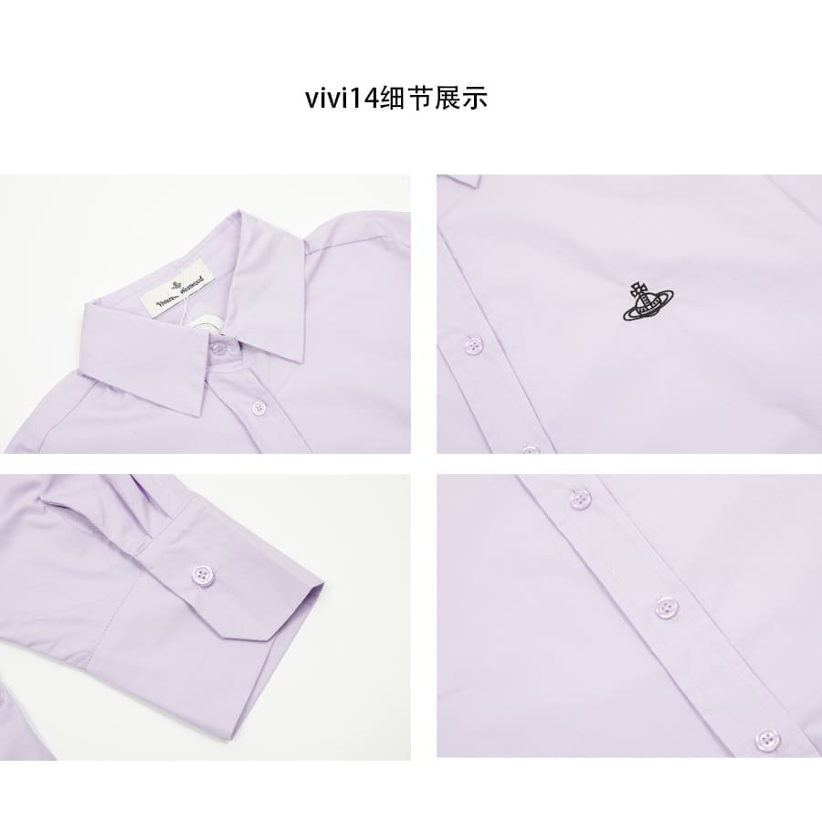 u1u1enne westwood saturn embroidery casual long sleeve shirt for women