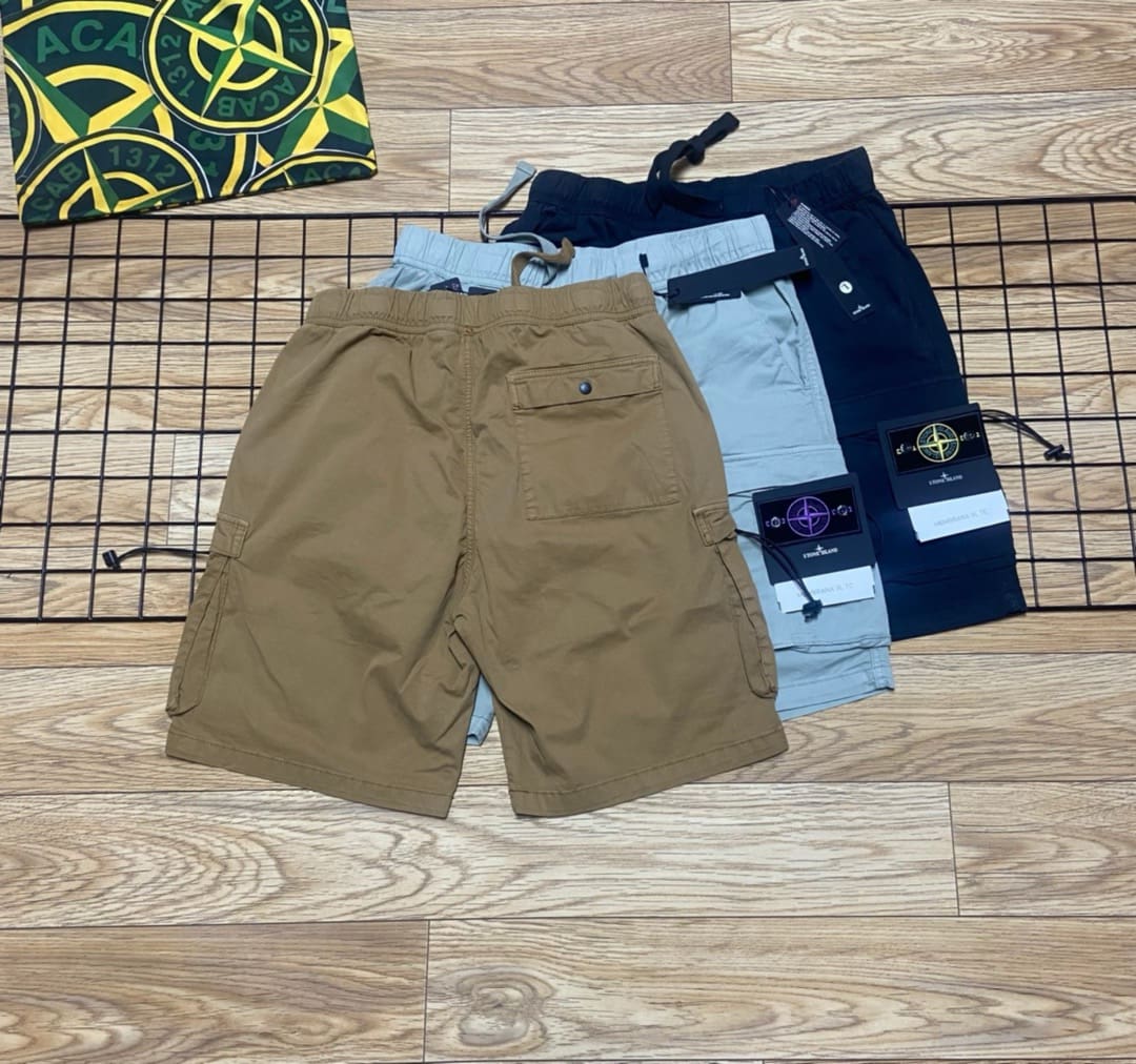 Stone Island Military Retro Washed Pocket Shorts Summer Style