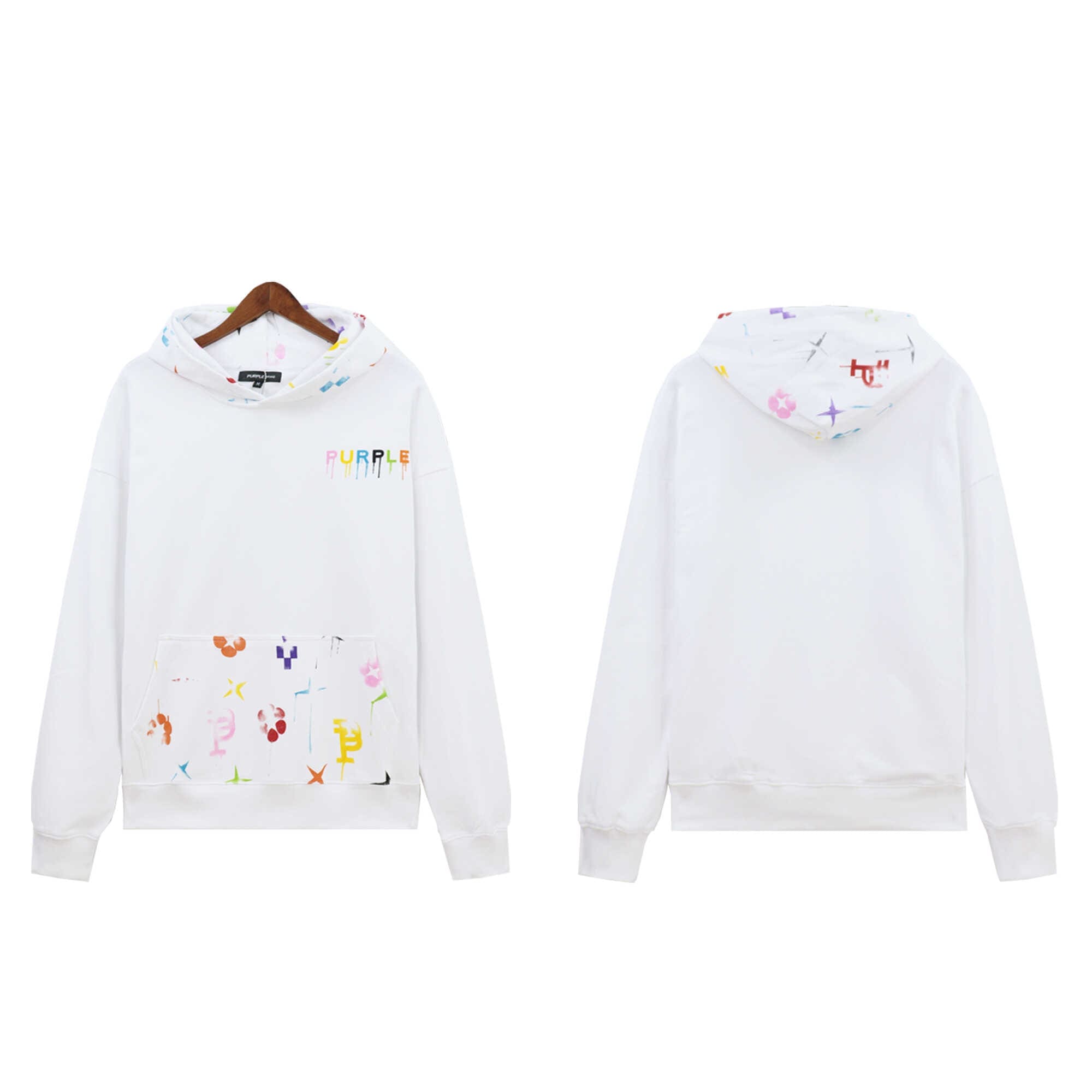 saint vintage pu*re b*and letter print hooded sweatshirt