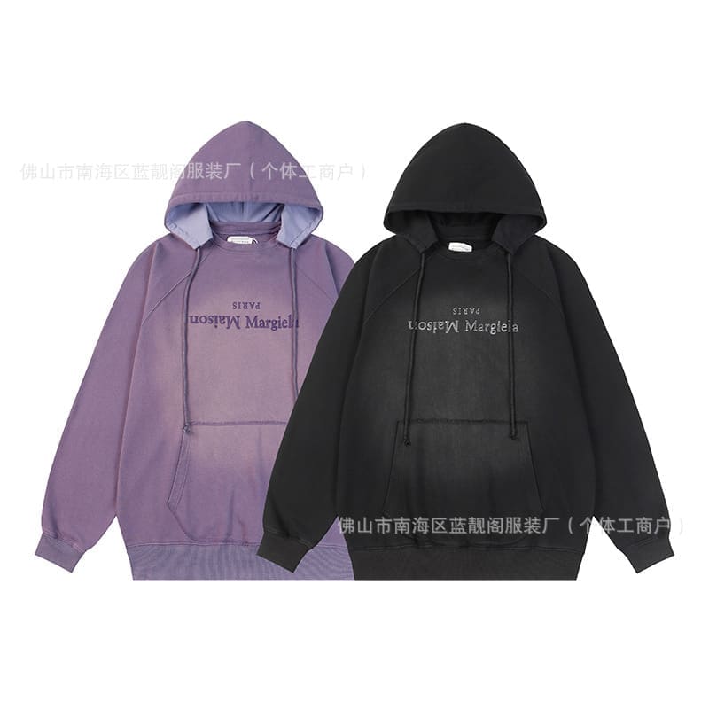 ma*s*n Ma*i*la mm6 washed-out hooded sweater for men and women