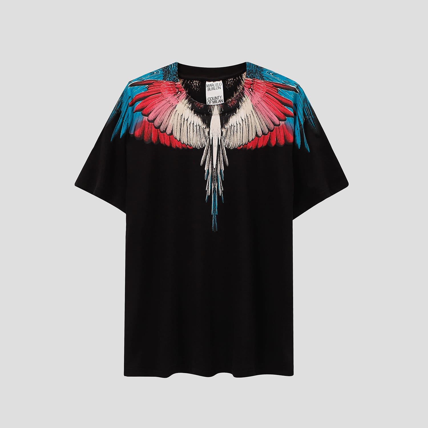 Marcelo Burlon Python Lion’s Head Feather T-Shirt Summer Couple Wear