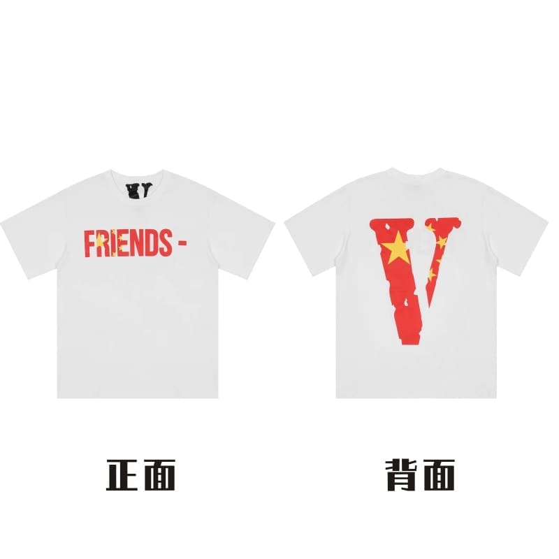 VLONE Large V Short Sleeve T-Shirt High Street Spring Summer Casual Wear