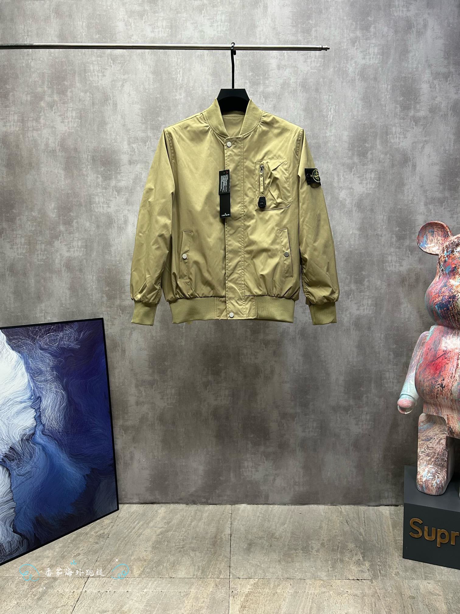 Stone Island 23SS Pilot Stand Collar Baseball Jacket for Men and Women