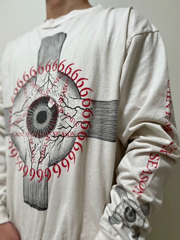 Saint Michael Eyeballs 23FW Loose Long Sleeve T-Shirt for Men and Women