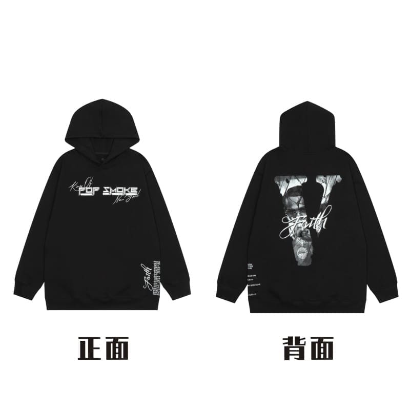 VLONE Large V Hooded Sweater Retro Pullover for Men and Women