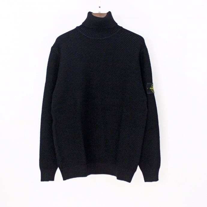 Stone Island Twill Turtleneck Sweater Loose Fit for Men and Women