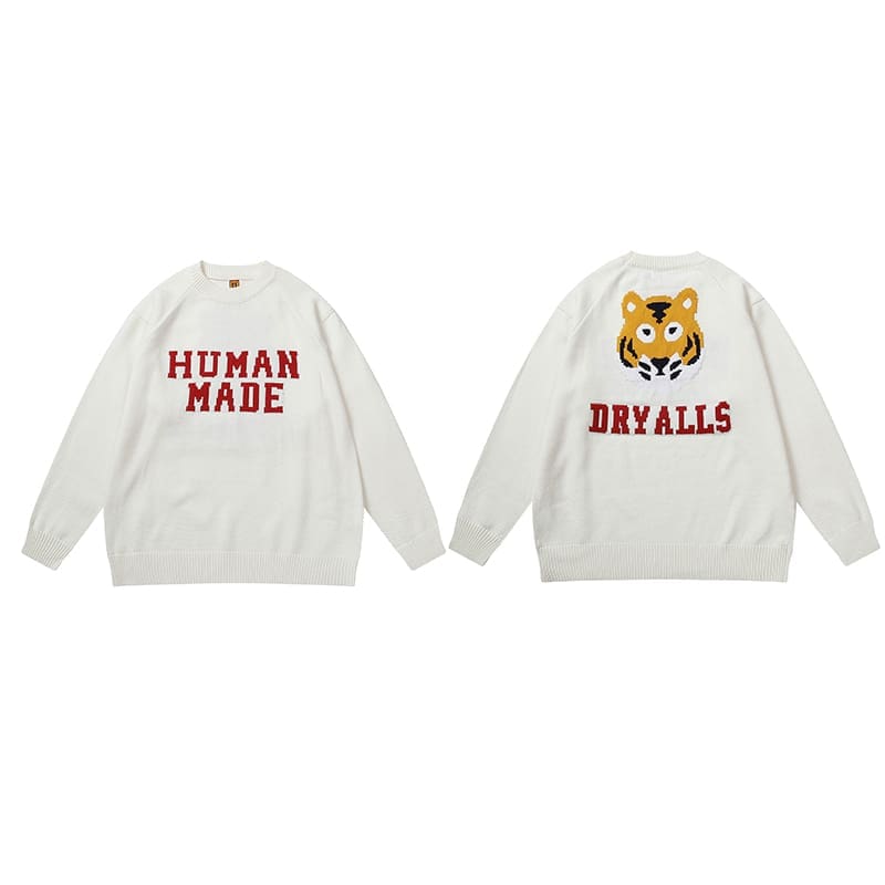 Hvm*n M*de cartoon jacquard sweater niche trendy round neck for couples