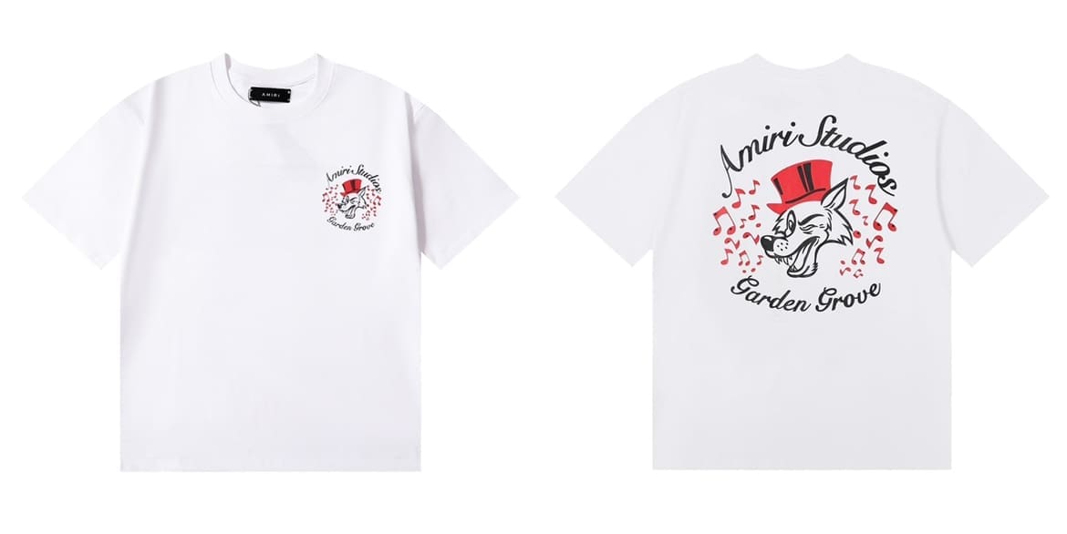 Amiri Fashion Solid Color High Street T-Shirt Retro Loose Fit A