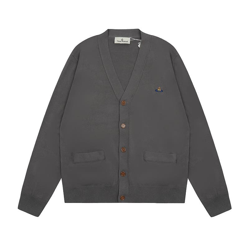 u1u1enne westwood saturn embroidery loose knitted cardigan sweater for spring and autumn