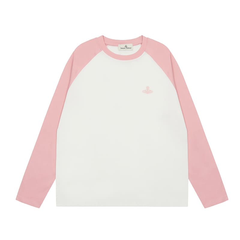 u1u1enne westwood splash-ink embroidered long sleeve t-shirt for men and women