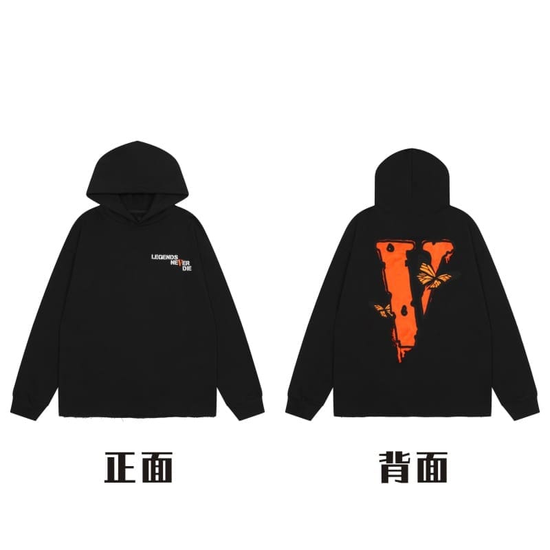 VLONE Large V Hooded Sweater Retro Pullover for Men and Women