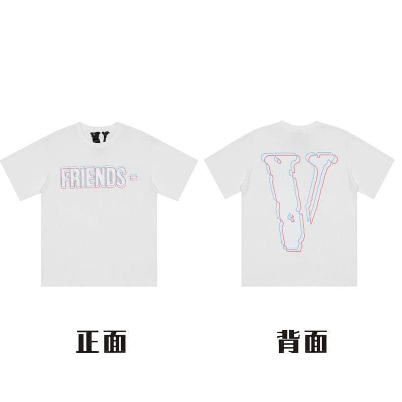 VLONE Large V Short Sleeve T-Shirt High Street Spring Summer Casual Wear