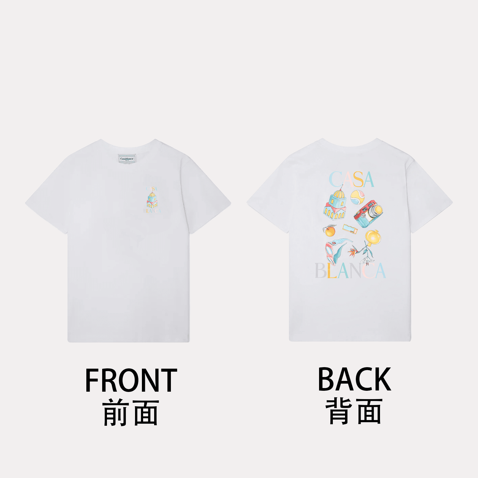 Casablanca Heavy Cotton Loose Half-Sleeve T-Shirt for Men